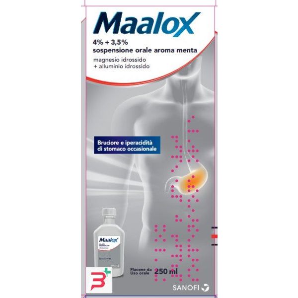 MAALOX OS SOSP 250ML4+3,5%ME